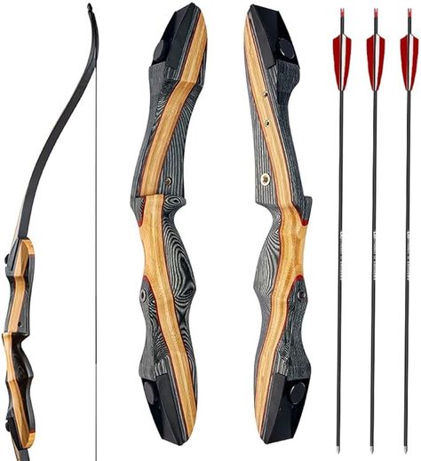 Amazon.com : Lightning Archery Recurve Bow and Arrow Set 62" Archery Hunting Bow Wooden Takedown Recurve for Adults Teens Beginners to Advanced Outdoor Practice & Hunting(45lb, Left Hand) : Sports & Outdoors Archery Recurve, Hunting Bow, Bow And Arrow Set, Recurve Bow, Archery Hunting, Bow And Arrow, Archery, Hunting