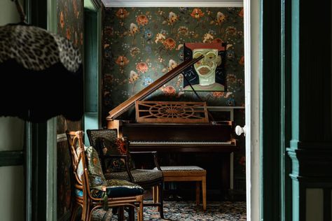 A Night Away: House of Hackney’s guesthouse at Trematon Castle Timorous Beasties Wallpaper, Christine Mcconnell, Mid Century Wallpaper, Scenic Wallpaper, Timorous Beasties, Wallpaper Project, Striped Wallpaper, Fashion And Design, Geometric Wallpaper