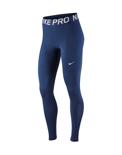 NIKE WOMENS PRO 365 LEGGINGS The Nike Pro Tights take breathable comfort to the next level with mesh panels and stretchy, sweat-wicking fabric. An ideal layer for high-intensity training, their form-fitting silhouette provides a supportive feel from hip to hem. Nike Pro fabric helps you feel locked in and cool. Mesh panels at the lower legs add breathability. Wide, elastic waistband delivers a smooth, supportive feel. Style code: AO9968-411 THE FINER DETAILS Breathable Nike Pro Tights, Nike Leggings Women, Leggins Outfit, Gym Leggings Women, Usa Pro, Autumn Wear, Navy Leggings, Gymnastics Outfits, Xmas List