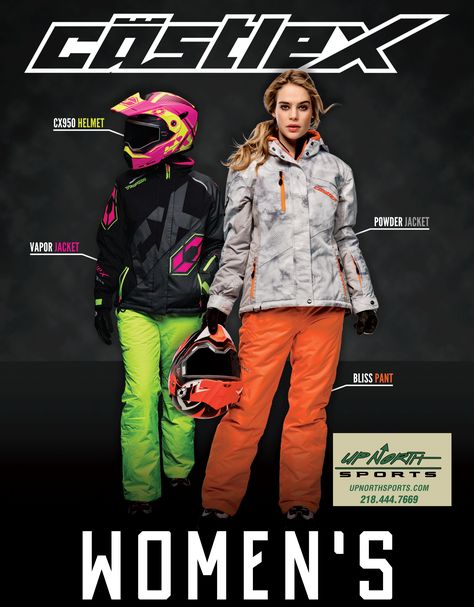 The Castle X brand is known for attention to detail, including such features as double-stitched seams, fleece-lined cuffs and insulated collar, and internal powder skirt. Made for women, these Castle X snowmobile jackets also feature durable water repellent (DWR) coating to keep moisture out while allowing for breathability. Choose yours today from Up North Sports. Snowmobile Outfit, Snowmobile Clothing, Up North, Riding Gear, Outfit Women, The Castle, Snowmobile, Sport Pants, Repellent