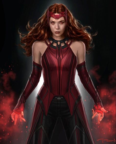 Scarlet Witch Crown, Witch Concept, Witch Crown, Olsen Scarlet Witch, The Scarlet Witch, Andy Park, Elizabeth Olsen Scarlet Witch, Scarlet Witch Marvel, Scarlett Witch