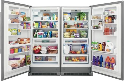 Frigidaire Professional Refrigerator, Glass Door Refrigerator, Frigidaire Professional, Fridge Decor, Stainless Steel Refrigerator, Refrigerator Organization, Home Fix, Home Tech, Trim Kit