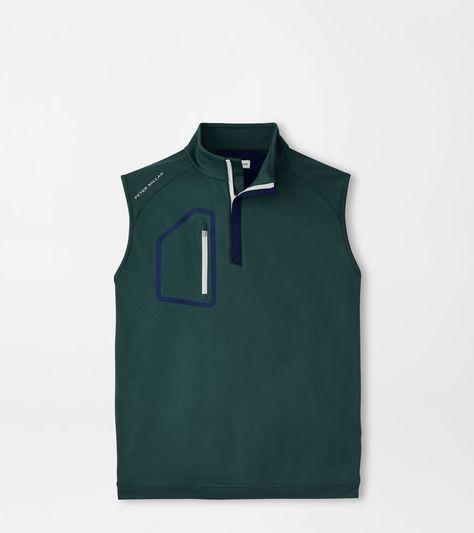 Forge Performance Quarter-Zip Vest | Men's Pullovers | Peter Millar Family Golf, Golf Clothes, Vest Men, Golf Clothing, Vests Mens, Tailored Design, Peter Millar, Quarter Zip Pullover, Blue Accents