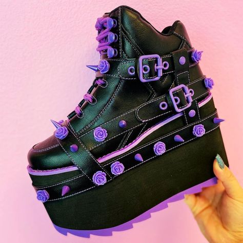 Demonia Platforms, Shoes Wishlist, Yru Shoes, Silly Clothes, Goth Shoes, Alt Clothes, Demonia Shoes, Platform Heels Boots, Shoe Wishlist