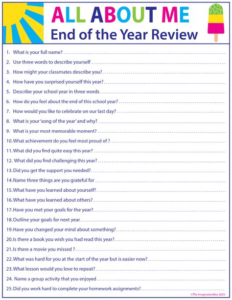 This FREE printable end-of-the-year review activity helps students to reflect and set new goals in a fun way using writing and doodles. These 50 free questions are ideal for the last week of school - a useful, low prep resource for busy teachers looking for a fun way to end the year. You can use this activity in your classroom, or as a reflective homework activity at the end of the year. Build a colorful, collaborative end-of-year bulletin board or door display. Get the free 9 page download! Social Studies End Of Year Activities, End Of The School Year Activities, 5th Grade Activities, Last Week Of School, Homework Activities, Year Review, Kindness Activities, Door Display, Art Writing