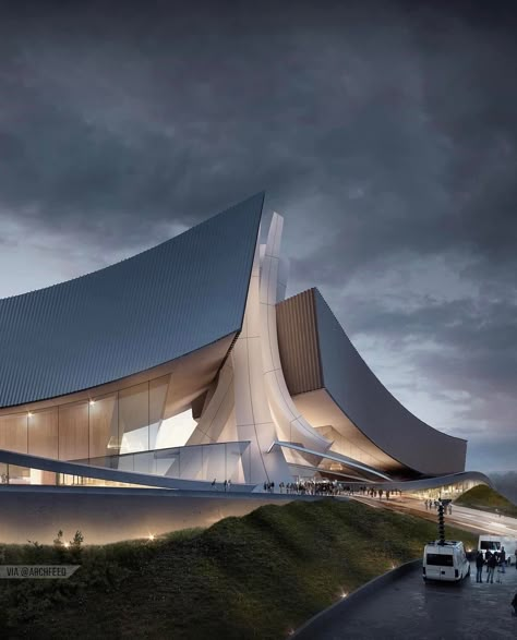 Tongyeong, Future Concept Cars, Driveway Lighting, Architecture Design Concept, Crashing Waves, Room Bed, Music Hall, Futuristic Architecture, School Architecture