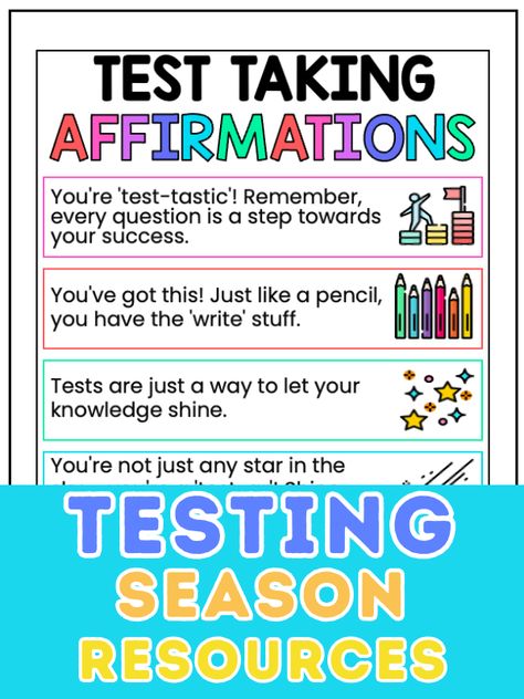 Essential Test Taking Tips and Strategies for Elementary Students - Teach To Love Learning Test Taking Strategies Anchor Chart, Context Clues Games, Test Taking Tips, Growth Mindset Lessons, Reflective Journal, Love Test, Test Taking Strategies, Text Evidence, Love Learning