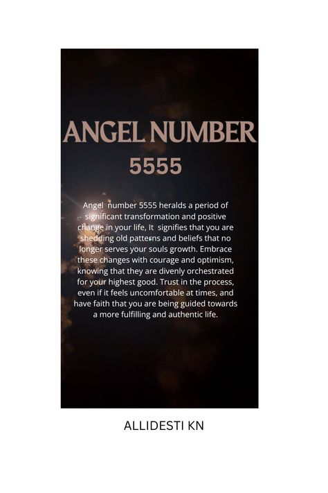 Angel number 5555 is a powerful sign of significant transformation and positive change on the horizon. It encourages you to embrace the shifts happening in your life, even if they seem challenging, as they are leading you towards your true purpose. Trust in the divine guidance and support you are receiving, and know that you have the strength and resilience to navigate these changes with grace and courage. #angelnumber5555 #transformation #positivechange #spiritualawakening #embracechange 5555 Angel Numbers, Soul Growth, Divine Guidance, True Purpose, Embrace Change, On The Horizon, Angel Number, Angel Numbers, Life Path