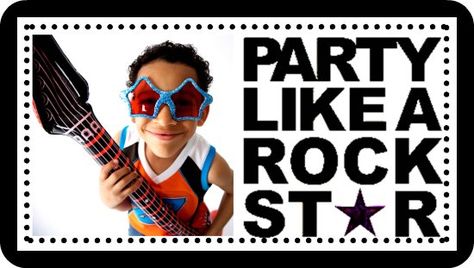 Rock out your party with these creative D.I.Y diva / rock star birthday party games and activities for kids and tweens. Rock And Roll Party Games, Dti Theme Rock Star, I Party Like A Rockstar, Rock Star Party Games For Kids, Party Like A Rockstar Birthday Party, Girls Rockstar Birthday Party, Rock And Roll Birthday Party, Rock Star Theme, Pop Star Party