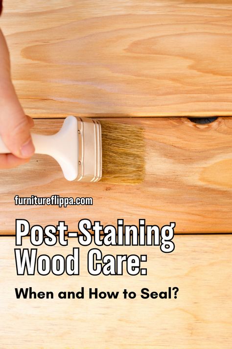 Explore the timing and techniques for post-staining wood care, including when and how to properly seal your stained wood. Sealing Wood, Minwax Gel Stain, How To Apply Polyurethane, Tiger Oak, Pine Table, Thrift Flip, Grey Stain, Gel Stain, Wood Care