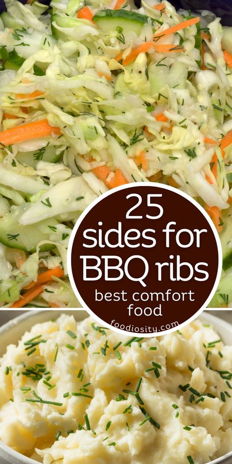 Ribs Dinner Sides Dishes Meals, Bbq Ribs Sides Dishes, Bbq Ribs Sides, Sides For Bbq, Yummy Coleslaw Recipe, Lasagna Side Dishes, Side Dishes For Ribs, Delicious Side Dishes, Barbecue Sides