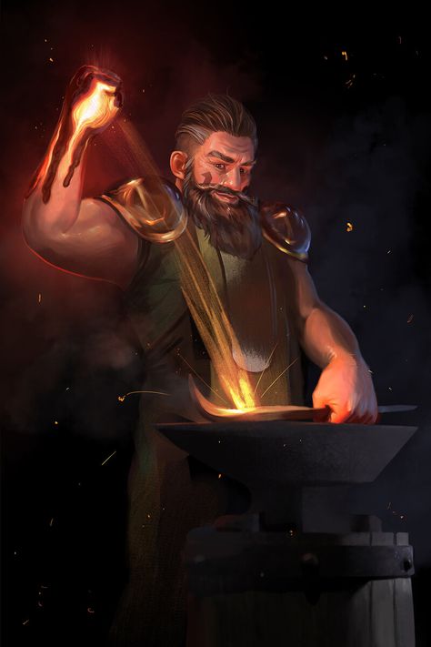 ArtStation - Dwarven blacksmith comission 2020, Suzanne Helmigh Dwarven Blacksmith, The Forge, Work On, I Love