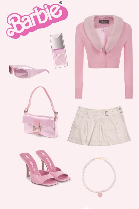 barbie. outfit. inspo. inspiration. clothes. pink. style. girl. aestetic. cute. ideas. Barbie Themed Outfits, Barbie Fits, Theme Costumes, Pink Girl Outfits, Barbiecore Outfit, Woods Outfit, Pink Energy, Lilly Pulitzer Outfits, Girly Clothes