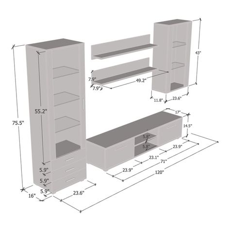 Modern Wall Unit, White Entertainment Center, Modern Wall Units, Building Inspiration, Living Room Tv Unit Designs, Tv Room Design, Light System, Entertainment Console, Room Partition Designs