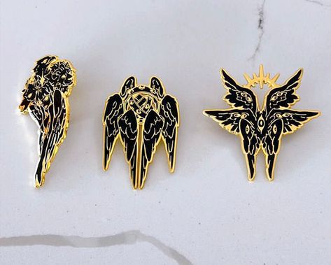 Angelic Accessories, Dark Accessories, Angel Pins, Angel Accessories, Arte Viking, Be Not Afraid, Angel Pin, Bag Pins, Pretty Pins