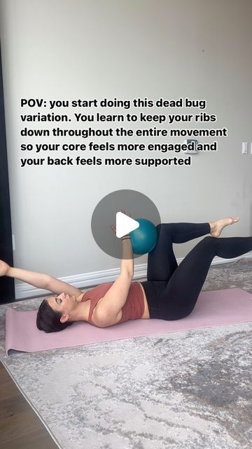 Dr. Lily Hicks | Virtual Physical Therapist on Instagram: "Dead Bug✨ 

This is an amazing core exercise - when done correctly! 

The biggest mistake I often see clients do when they perform this exercise is to flare their ribs. What this does is cause the abdominals to be in a lengthened position making it harder to activate! Keeping ribs down towards the mat (without holding your breath) is going to give you the most bang for your buck

Core activation is extremely important when addressing back pain, hip pain, groin pain, and abdominal pain/strains. 

Try this exercise today for a great core activation and strengthening exercise

🛑 Are you wanting to improve for dance technique, art form, or sport? Comment “NEXT STEPS” to talk with me today on how! 

⚠️Disclaimer: This post is for educa Core Activation, Core Exercise, Dance Technique, Strengthening Exercises, Hip Pain, Abdominal Pain, Physical Therapist, Core Workout, Back Pain