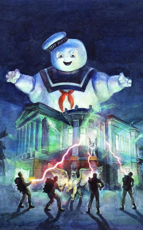 GHOSTBUSTERS V STAY PUFT Ghostbusters Painting, Mr Stay Puft, Ghostbusters Poster, Ghostbusters Theme, Ghostbusters Stay Puft, Ghostbusters Party, Ghostbusters Movie, Nostalgia Art, Stay Puft