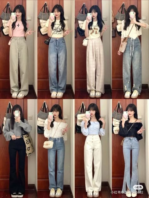 Neat Casual Outfits, Simple Style Outfits, Anime School, Cosplay Kawaii, Korean Outfit Street Styles, Girl Cat, Fashion Top Outfits, Cute Dress Outfits, Korean Casual Outfits