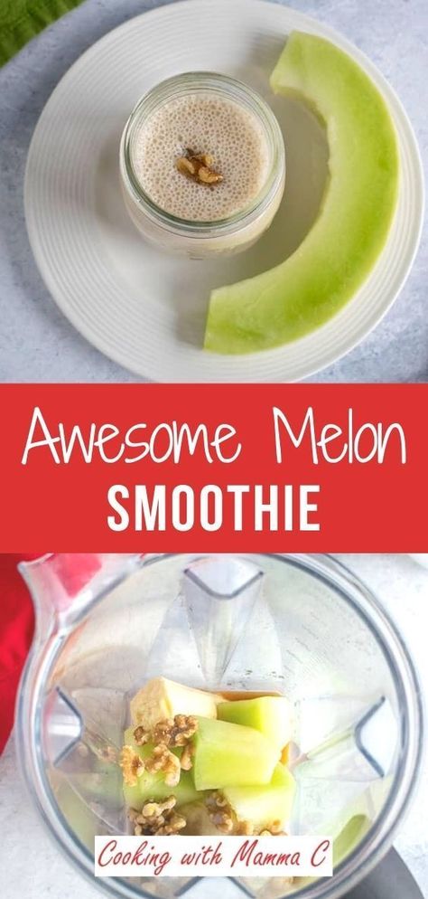 This Melon Smoothie is healthy, refreshing and delicious! Make it a cantaloupe smoothie or use honeydew as shown here. You’ll love it! #Smoothie Melon Smoothie Recipes, Honeydew Melon Smoothie, Honeydew Smoothie, Cantaloupe Smoothie, Melon Smoothie, Creamsicle Smoothie, Simple Syrup Recipes, Homemade Food Gifts, Creamy Smoothies