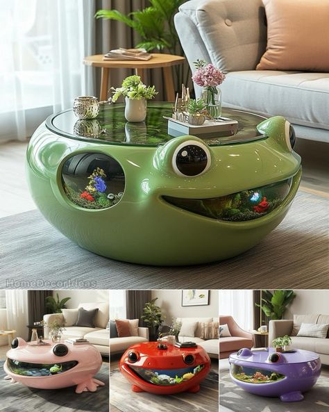 Frog Aquarium, Cute Tables, Boho Coffee Table, Aquarium Coffee Table, Comfy Cozy Home, Cozy Eclectic, Custom Coffee Table, Fun Cute, Personalized Decor