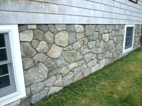 Simplistic Living, Foundation Ideas, Stone Veneer Exterior, Stone Veneer Siding, Concrete Foundation, Brick Face, Stone Exterior Houses, House Repair, Stone Steps