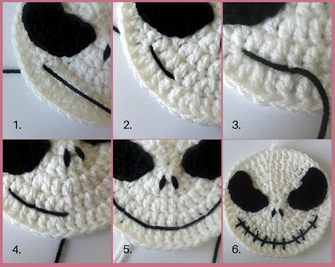 crochet jack skellington drawstring backpack