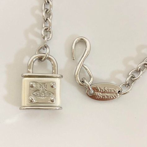 Vivienne westwood Orb Padlock Chain Silver Necklace choker Lock Outlet authentic | eBay Lock Chain Necklace, Chain Silver Necklace, Vivienne Westwood Orb, Vivienne Westwood Jewellery, Quick Fashion, Indie Jewelry, Lock Necklace, Punk Jewelry, Chain Silver