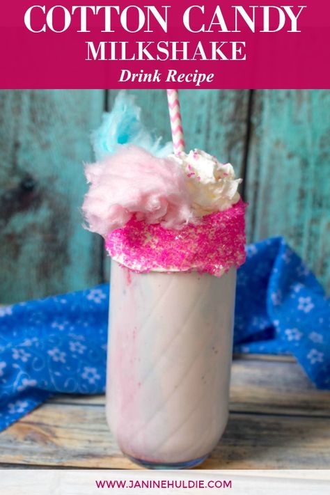 Cotton Candy Milkshake Recipe Featured Image Cotton Candy Milkshake Recipe, Cotton Candy Frappe, Cotton Candy Milkshake, Mudslide Cocktail, Candy Milkshake, Kids Milkshake, Cotton Candy Recipe, Cotton Candy Drinks, Milkshake Recipe Strawberry