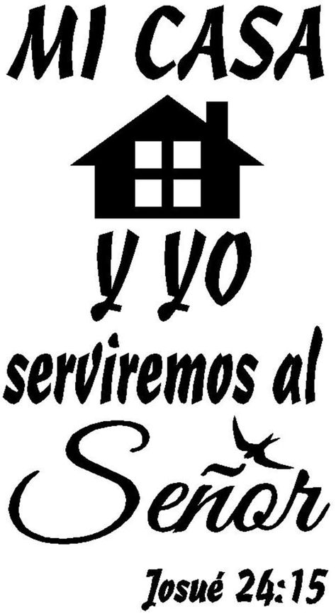 PRICES MAY VARY. The item is completely die cut by high quality vinyl and no clear background. Preset the transfer film on the wall decal.easy to use. Color:matte black Like real painted words. Spanish Wall Decals decorativo para pared Mi Casa Y Yo Serviremos Al Señor.Josué 24:15 Mensajes textos biblicos decorativos español family quotes for Living Room bedroom peel and stick art decor quotes for home Size:22.5" high x 12" Wide Color:Matte black About Decal: Spanish Wall Decals decorativo para p Background Preset, Quotes For Home, Cute Spanish Quotes, Spanish Inspirational Quotes, Stick Art, Art Quotes Inspirational, Decor Quotes, Camp Ideas, Clear Background