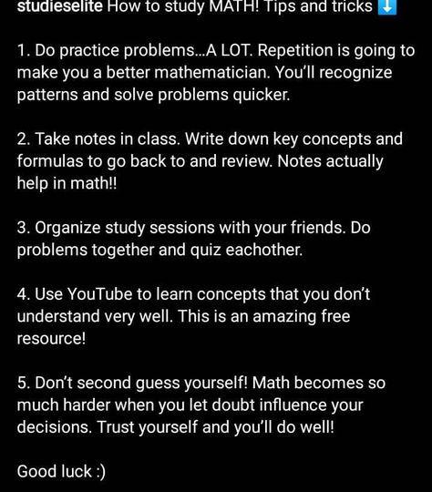 How to study mathematics How To Ace Math, How To Be Good At Math, College Ipad, University Motivation, Proverbs Woman, Math Genius, Maths Exam, Study Tips For Students, Learning Mathematics