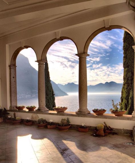 Lakecomo Italy, Villa Monastero, House Of Wolves, Mediterranean Villa, Casas Coloniales, Life Board, Big Windows, Fantasy Places, Mediterranean Homes