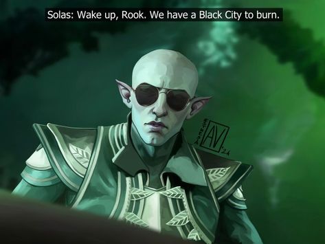 (19) Are you ready for the Solas Silverhand experience? – @esthesiaart on Tumblr Dragon Age Inquisition Solas, Morrigan Dragon Age, Cullen Dragon Age, Dragon Age 4, Dragon Age Solas, Solas Dragon Age, Dragon Age Memes, Dragon Age Funny, Hole In The Sky