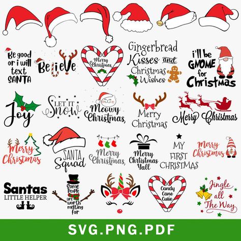 Designer Svg, Christmas Svg Files Free, Festival Crafts, Joy Svg, Htv Projects, Gnome Svg, Christmas Vinyl, Alphabet Fonts, Mickey Christmas