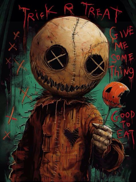 Sam Trick R Treat Wallpaper, Trick Or Treat Movie, Trick Or Treat Sam, Cute Monsters Drawings, Sam Trick R Treat, Iphone Wallpaper Cat, Halloween Wallpaper Cute, Gothic Wallpaper, Horror Movie Icons