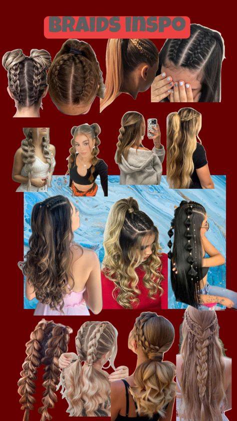 Braids Styles, Cute Simple Hairstyles, Medium Long Hair, Curly Girl, Hairstyles For School, Braid Styles, Fitness Inspo, Hair Inspo, Cute Hairstyles