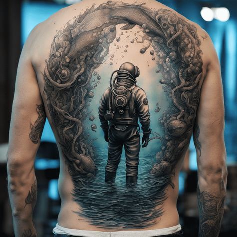 Best 16+ ocean theme tattoos you must try this year Ocean Back Tattoo, Ocean Tattoo Ideas, Ocean Theme Tattoos, Ocean Tattoo, Sea Tattoo, Ocean Tattoos, Back Of Shoulder Tattoo, Tattoo Flash Sheet, Tattoo For Son