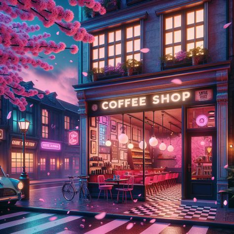 Sci Fi Coffee Shop, Cafe Reference Photo, Futuristic Coffee Shop, Cyberpunk Cafe, Inktober Ideas, Tea Cafe, Flavored Tea, Cafe Design, Out Of This World