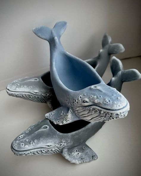 Latest collection of our Nordic Whale Candle Holder #whalecandleholder #whaleholder #candleholder Pottery Whale, Whale Pottery, Whale Sculpture, Ceramic Sculpture Figurative, Pottery Handbuilding, Whale Art, Diy Ceramic, Ceramic Plant Pots, Ceramics Pottery Art