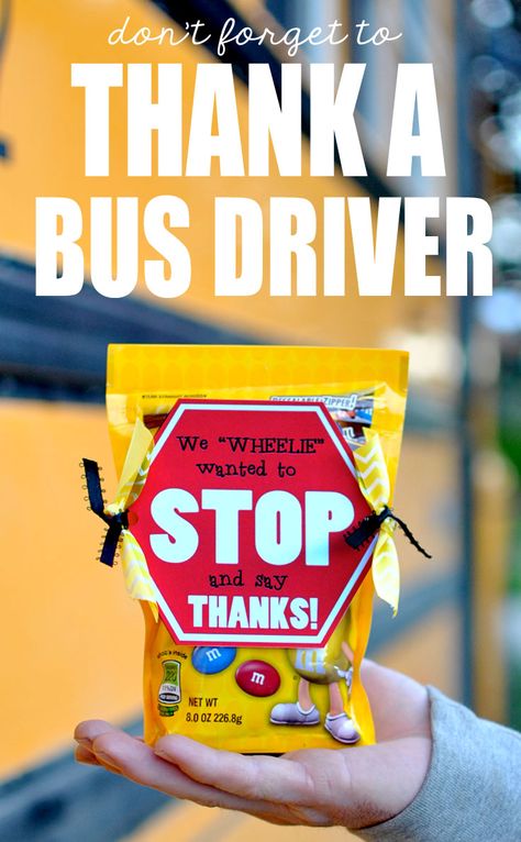 This is the perfect idea for a bus driver gift! #happythoughts #busdriver Bus Driver Appreciation, Bus Driver Gift, Bus Driver Gifts, School Bus Driver, School Teacher Gifts, Staff Appreciation, School Staff, Cadeau Diy, Idea Gift