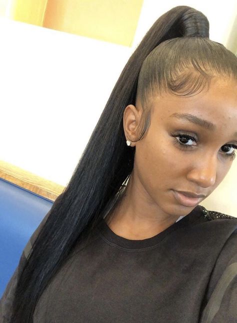 @TRUUBEAUTYS 💧 Natural Hair Ponytail, Ponytail Ideas, Weave Ponytail Hairstyles, Black Ponytail Hairstyles, Clip In Ponytail, A Ponytail, Hair Ponytail Styles, Sleek Ponytail, Ponytail Styles