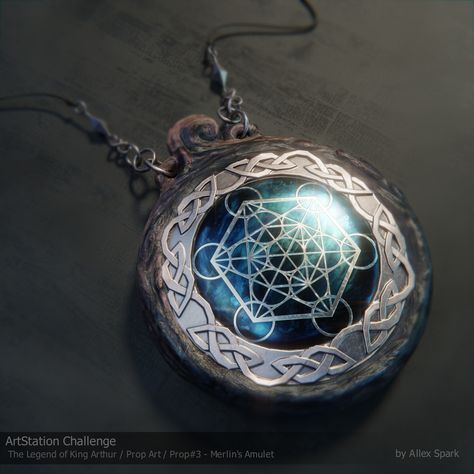 ArtStation - Merlin's Amulet Magic Amulet, Magic Stones, Night Market, Drawing Challenge, Fantasy Character Design, The King, Artifacts, Pocket Watch, Original Design