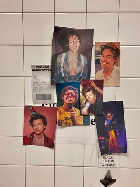 Highschool Bathroom, Bathroom Shrine, Flat Chested, Fine Line Harry Styles, Black Button, Harry Styles, Cow, Life Quotes, Quotes