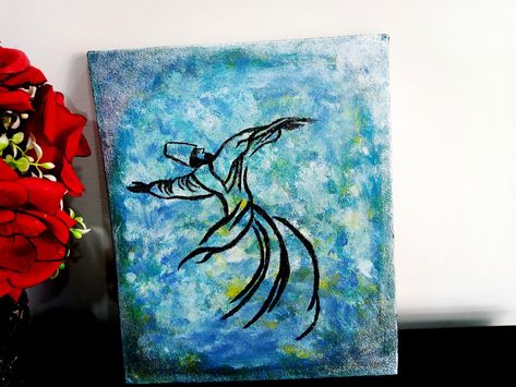 Sufi Paintings Canvases Acrylic, Sufi Paintings Canvases, Sufi Painting, Acrylic Canvas Painting, Color Acrylic, Art Calligraphy, Book Art Diy, Islamic Art Calligraphy, Acrylic Canvas