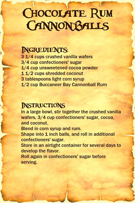 Buccaneer Bay Rum Company RECIPE OF THE DAY:   Chocolate Rum Cannonballs    #chocolate #Cannonballs #recipeoftheday #chocolaterumcannonballs    Experience the difference that a carefully hand-crafted premium rum has to offer! www.baydrinks.com  #buccaneerbayrum #baydrinks #pirates #rum #buccaneer #DominicanRepublic #Caribbean #piratefacts #Spiced #Cannonball #Rumbuka #Rumkafe #CarribeanCoolers #hog #rumrecipes www.baydrinks.com Cruzan Rum Recipes, Drinking Rum Before 10 Am Pirates, Spiced Rum Cocktails Captain Morgan, Bumbu Rum Cocktails, Captain Morgan Rum, Rum Recipes, Bay Rum, Vanilla Wafers, Company Meals