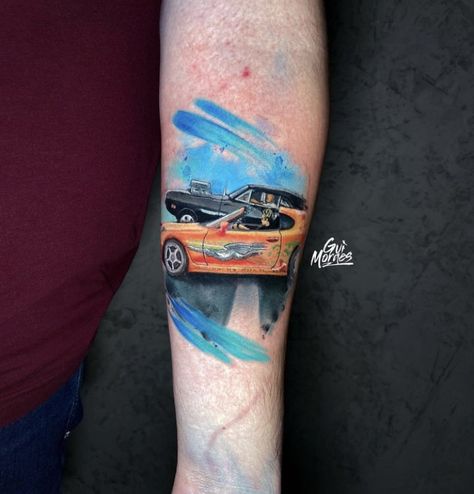 @guimoraes Fast And Furious Tattoo Ideas, Fast And Furious 2001, Fast And Furious Tattoo, 2001 Tattoo, 15k Followers, Paul Walker, Fast And Furious, Tattoo Ideas, Character Art