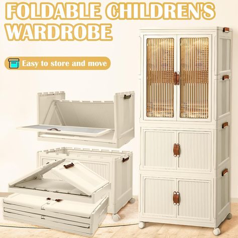 NEW ARRIVAL!! 3 Tier Portable Kids Closet Foldable Children Wardrobe Large Collapsible Clothing Storage Cabinet with Wheels now available!! Cabinet With Wheels, Kids Closet, Kid Closet, Clothing Storage, Storage Cabinet, New Arrival, Wardrobe, Closet, Quick Saves