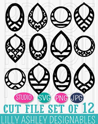 Svg Free Files Earrings, Earring Template Svg Free, Cricut Leather, Svg Earrings, Diy Leather Earrings, Earring Svg, Printables Free, Cricut Free, Silhouette Cameo Projects