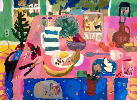 Under The Table n.6 | 2020-2021 in 2022 | Painting, Art inspiration, Sketch book Sandi Hester, Great Paintings, Under The Table, Acrylic On Paper, Still Life Art, Plant Illustration, Naive Art, Art Journal Pages, Love Painting