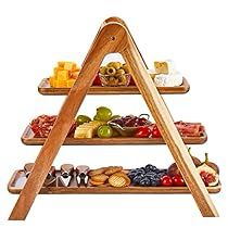 Dessert Table Display, Tier Serving Tray, 3 Tier Serving Tray, Cupcake Tiers Stand, Wooden Food, Wood Cheese Board, Tiered Serving Trays, Fruit Party, Charcuterie And Cheese Board