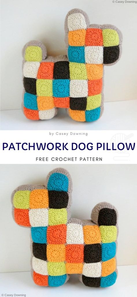 Free Crochet Pillow Patterns for Kids - Pattern Center Dog Pillow Pattern, Free Crochet Pillow Patterns, Animal Pillows Pattern, Granny Square Häkelanleitung, Crochet Pillow Patterns Free, Patterns For Kids, Cushion Designs, Pillow Patterns, Crochet Cushion Cover